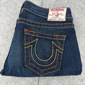 True Religion Johnny Straight Jeans Women's 28 Blue Dark‎ Wash Fit 30x31 Y2K